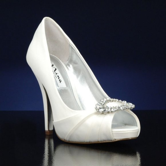 Nina New York "Elvira" Peep Toe Heels - Picture 1 of 11